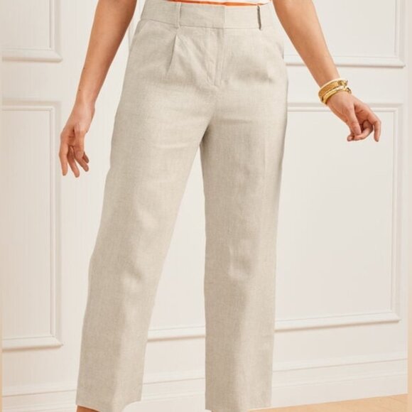 NWT Talbots Sz 14P Bristol Pant White Cotton Tencel Blend Chinos - Picture 2 of 7
